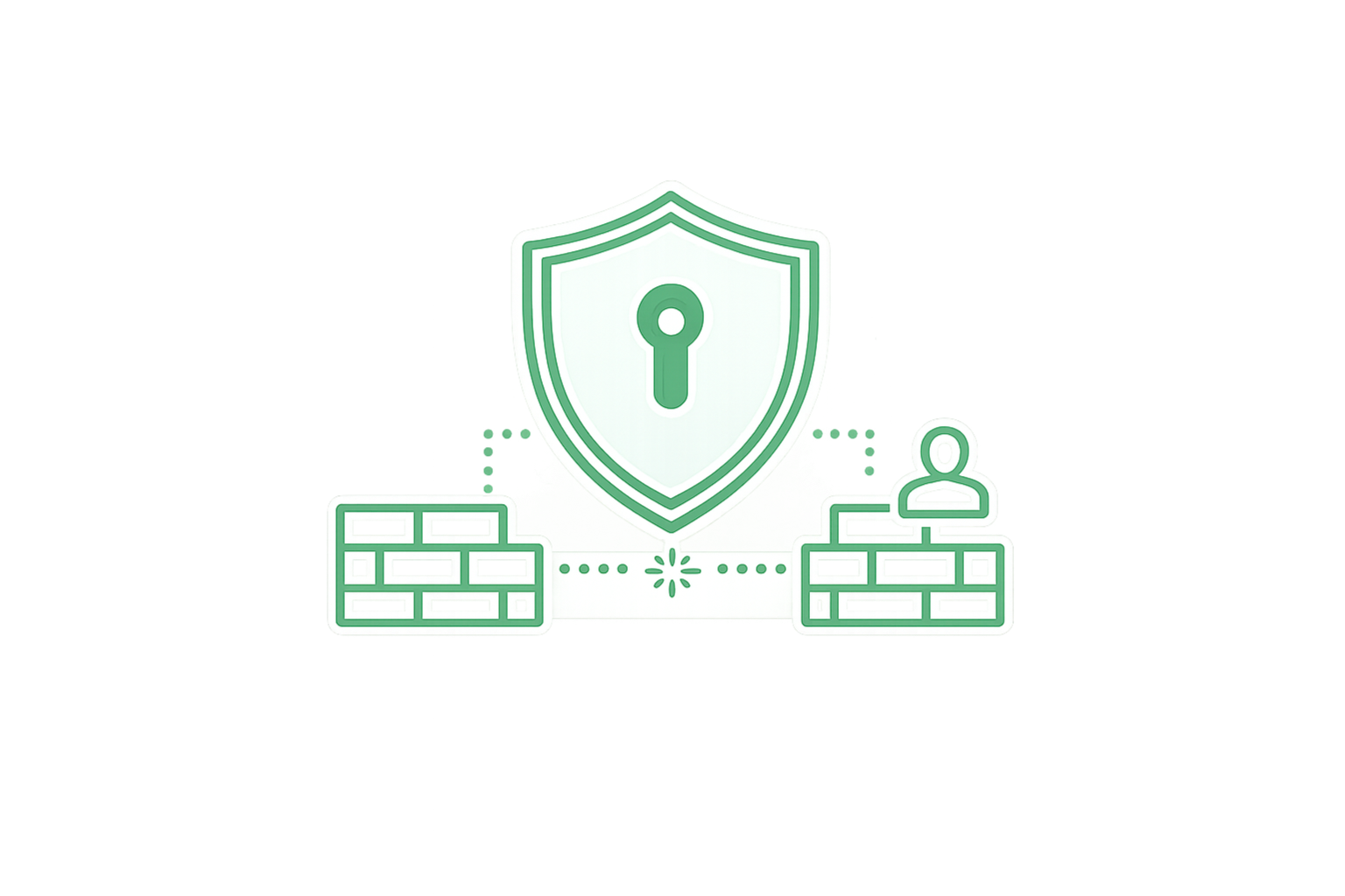 Symbolische Darstellung von IT-Sicherheit mit geschützter Netzwerkstruktur